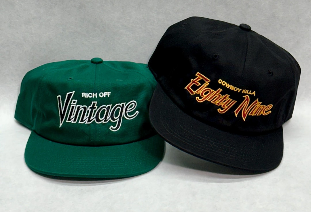 Customizable 6 Panel Unstructured Custom City Vintage Font Hat Script ...