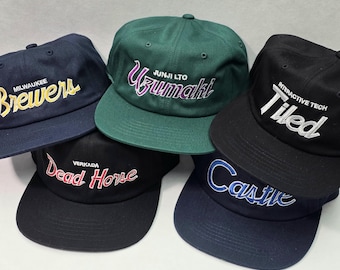 Customizable 6 Panel Unstructured Custom City Vintage Font Hat Script Cap Classic California USA Sports Snapback hood make your own