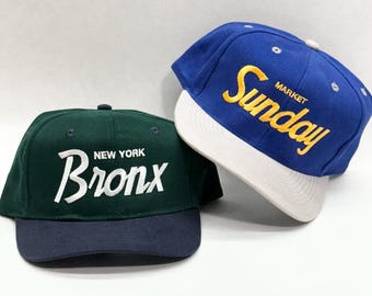 Customizable 6 Panel Two Tone SnapBack Custom City Vintage Font Hat Script Cap Clubs School California USA Sports Personalized Strapback
