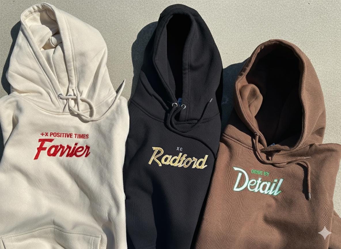 Customized Embroidered Vintage Sport Script Premium Cotton Hoodies ...