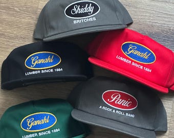 Customizable 5 Panel Unstructured Custom City Vintage Car Logo Type  Font Hat Script Cap USA Sports Snapback hood make your own Personalized