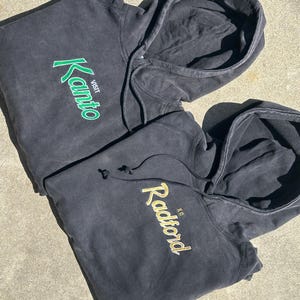 Personalized Vintage Sport Script Embroidered Vintage Washed Hoodies, Personalized Shirt, Personalized Hoodie, customized, premium. Custom