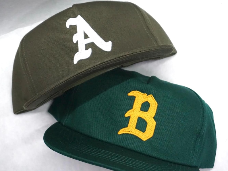 Script Style Cap 5 Panel Unstructured Custom City Old English Letters Script Team USA ...