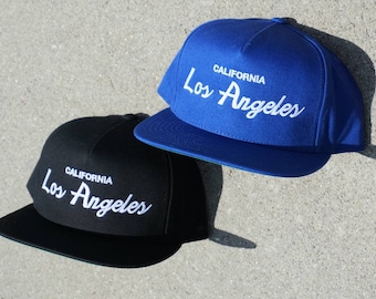 Custom City Vintage Font Script Los Angeles California USA Sports Snapback Hat