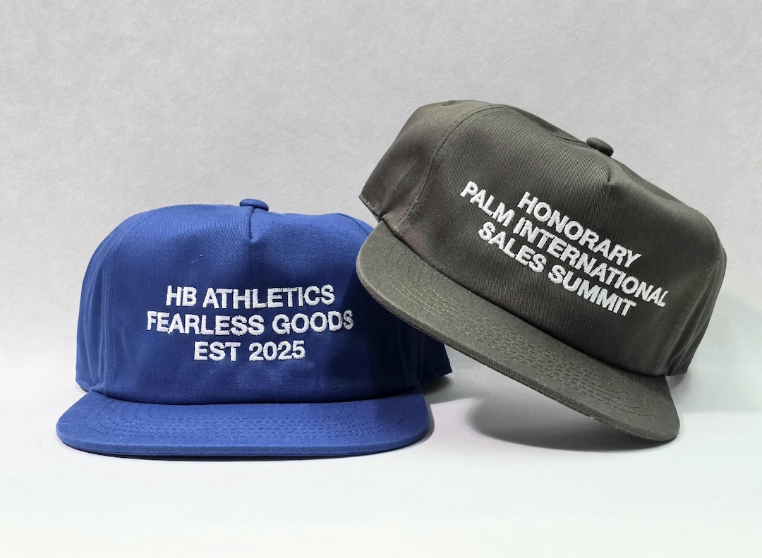 Customizable Embroidered Simple Basic Font 5 Panel Unstructured ...