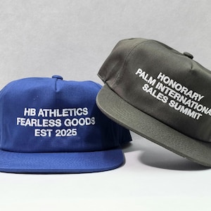 Customizable Embroidered Simple Basic Font 5 Panel Unstructured SnapBack Hat , Custom Text , Personalized , Vintage, Gift For script cap new