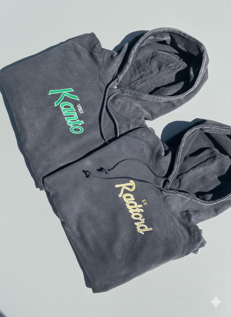 Personalized Vintage Sport Script Embroidered Vintage Washed Hoodies, Personalized Shirt, Personalized Hoodie, customized, premium. Custom image 1