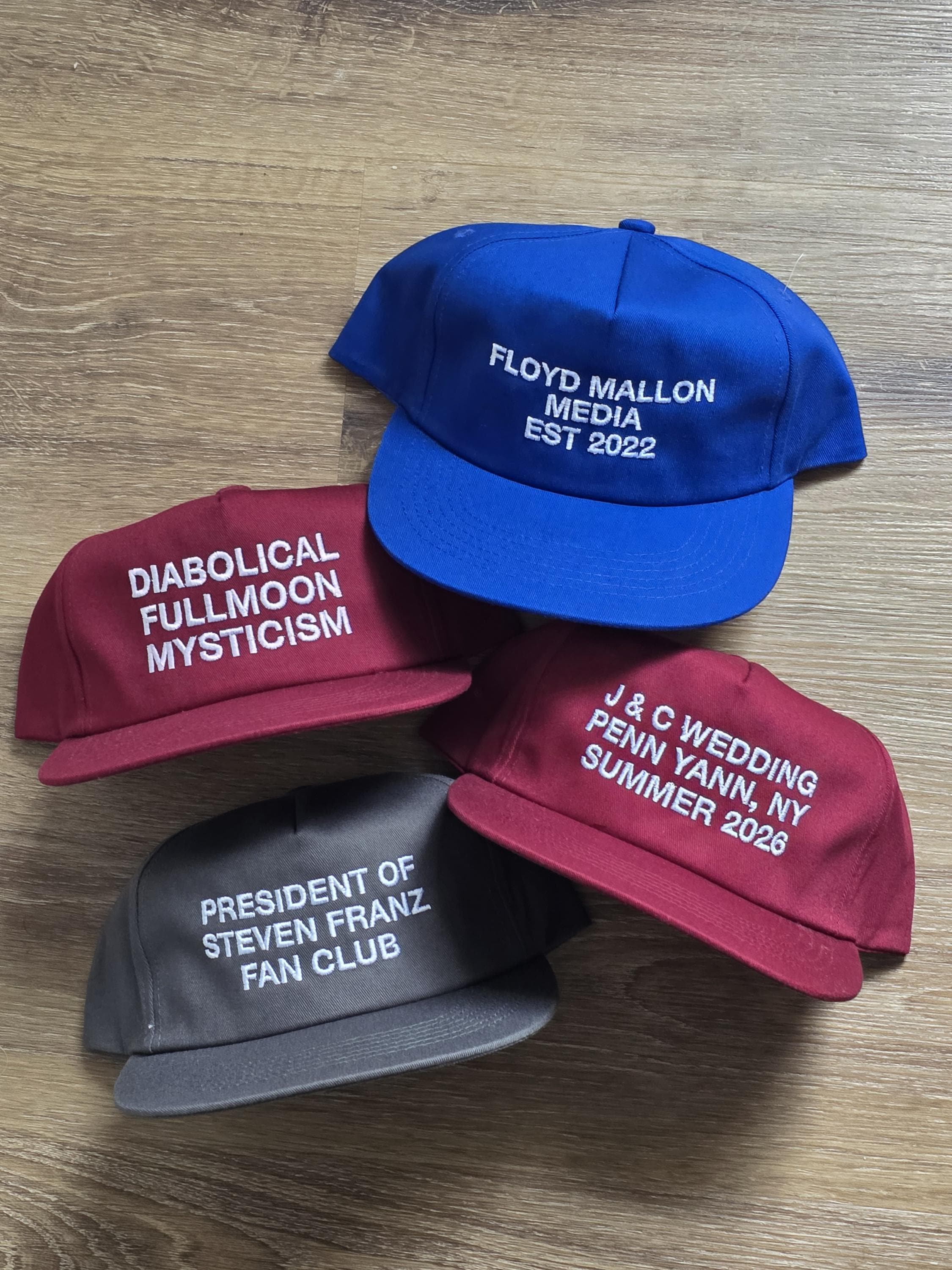 Customizable Embroidered Simple Basic Font 5 Panel Unstructured ...