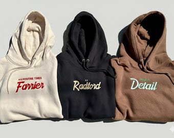 Customized Embroidered Vintage Sport Script Premium Cotton Hoodies, Personalized Shirt, Personalized Hoodie, Monogram HoodieGifts, Wedding