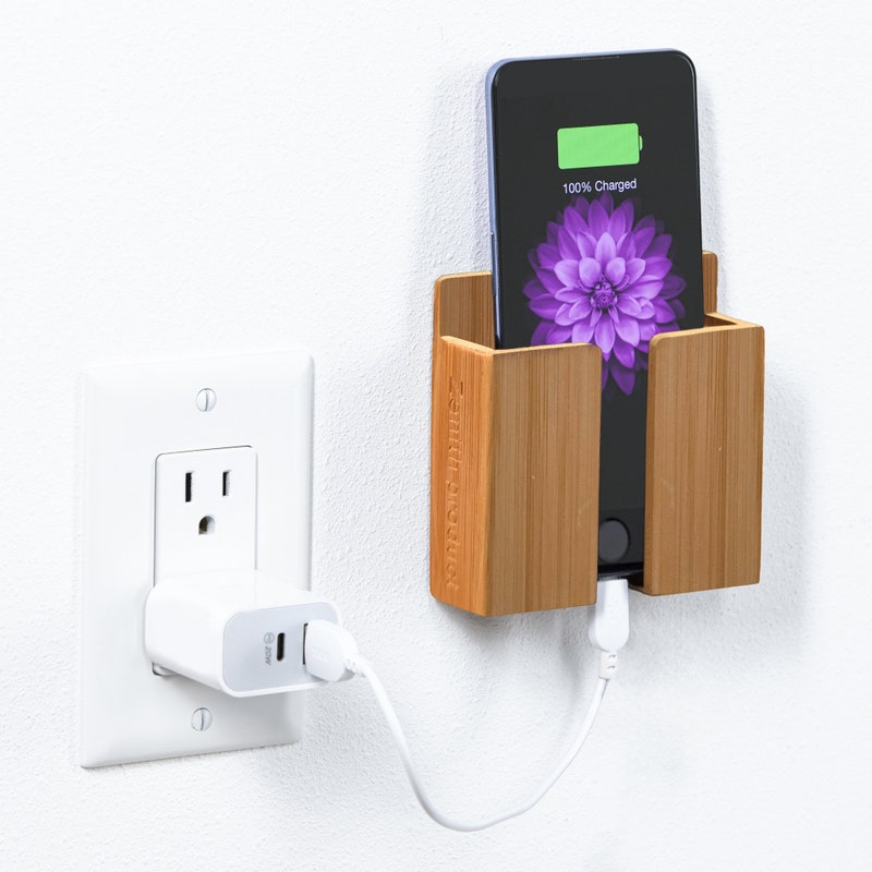 Wall Mount Phone Charger and Holder Etsy