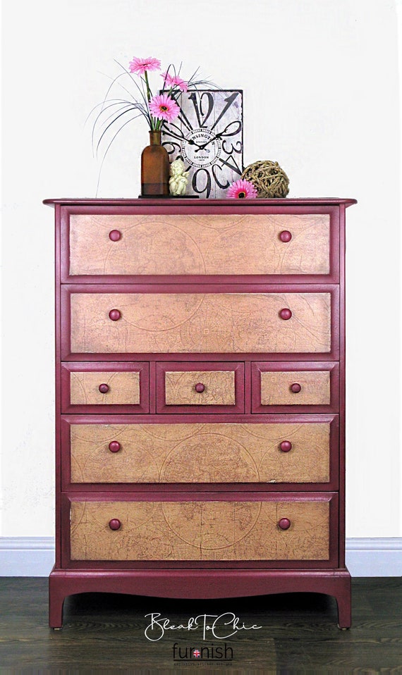 Mulberry Tall Chest Of Drawers By Stag Minstrel Hand Painted Etsy