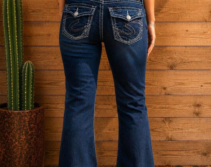 Y2K Silver Jeans Co. Suki Bootcut Jeans | Dark Wash Stretch Denim (32x31)