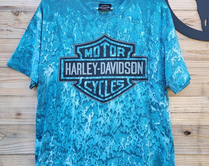 Harley-Davidson Jamestown NY Acid Wash Tee: Double-Sided Biker Graphic (Medium)