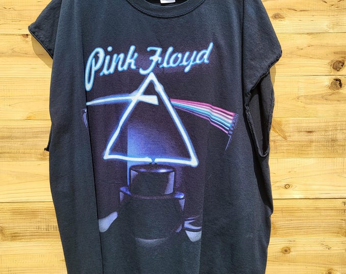 Vintage Pink Floyd Prism T-Shirt 3XL | Liquid Blue Dark Side Moon Band Tee