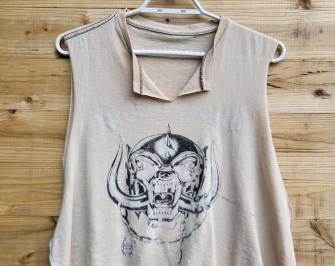 Bleached Motörhead Muscle Tee | Upcycled Biker Band Shirt (Acid Wash)