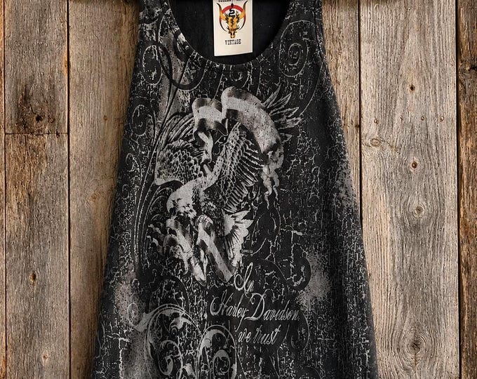 Vintage 2008 Harley Davidson Sturgis Tank Top – Distressed Eagle Graphic Biker Shirt (Medium)