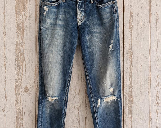 Silver Jeans Suki Distressed Skinny Jeans 29x27 – Y2K Low Rise Destroyed Denim