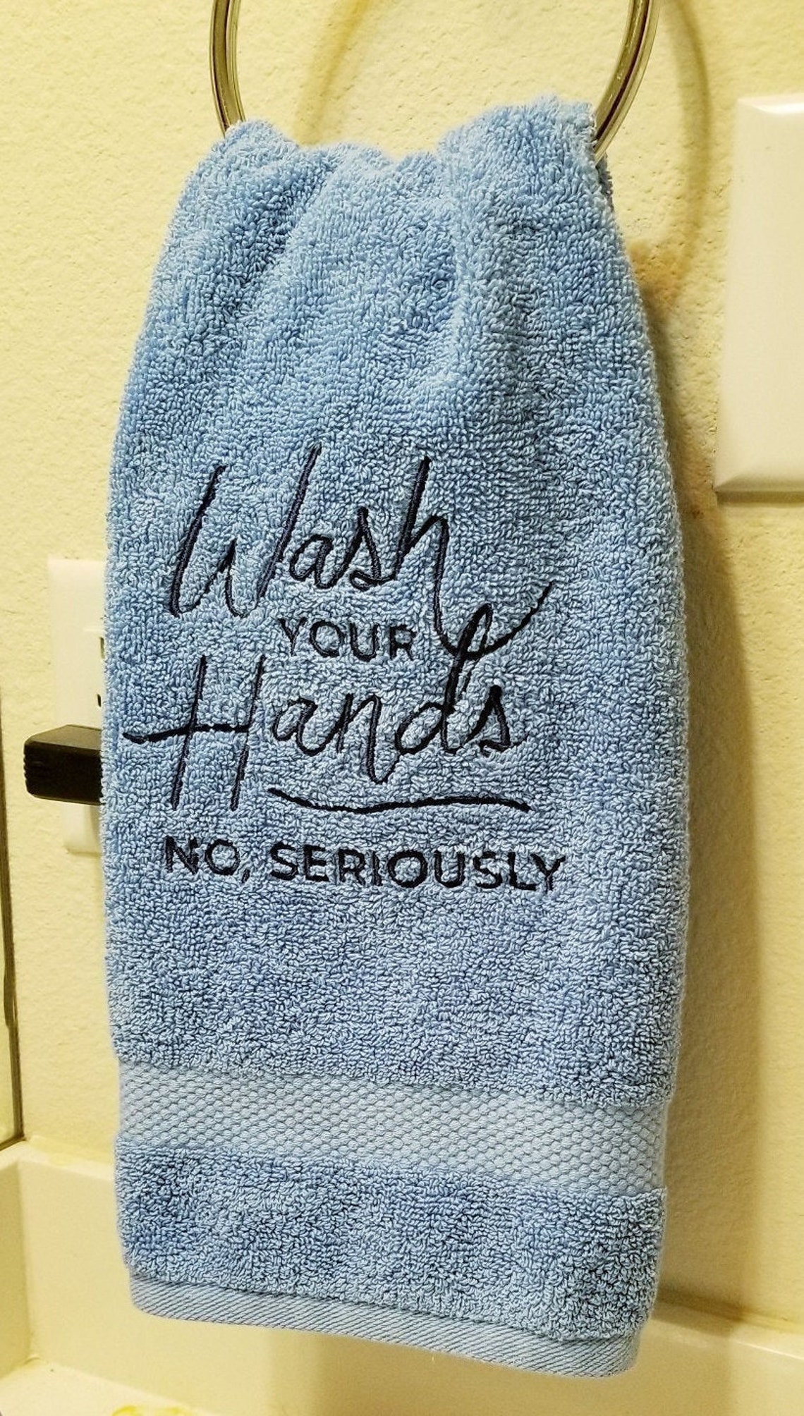 Wash Your Hands Towel Etsy