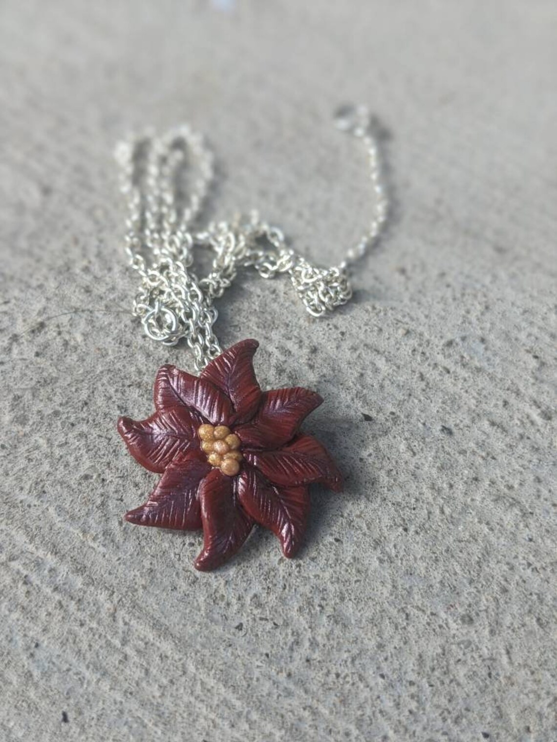 Poinsettia necklace Clearance