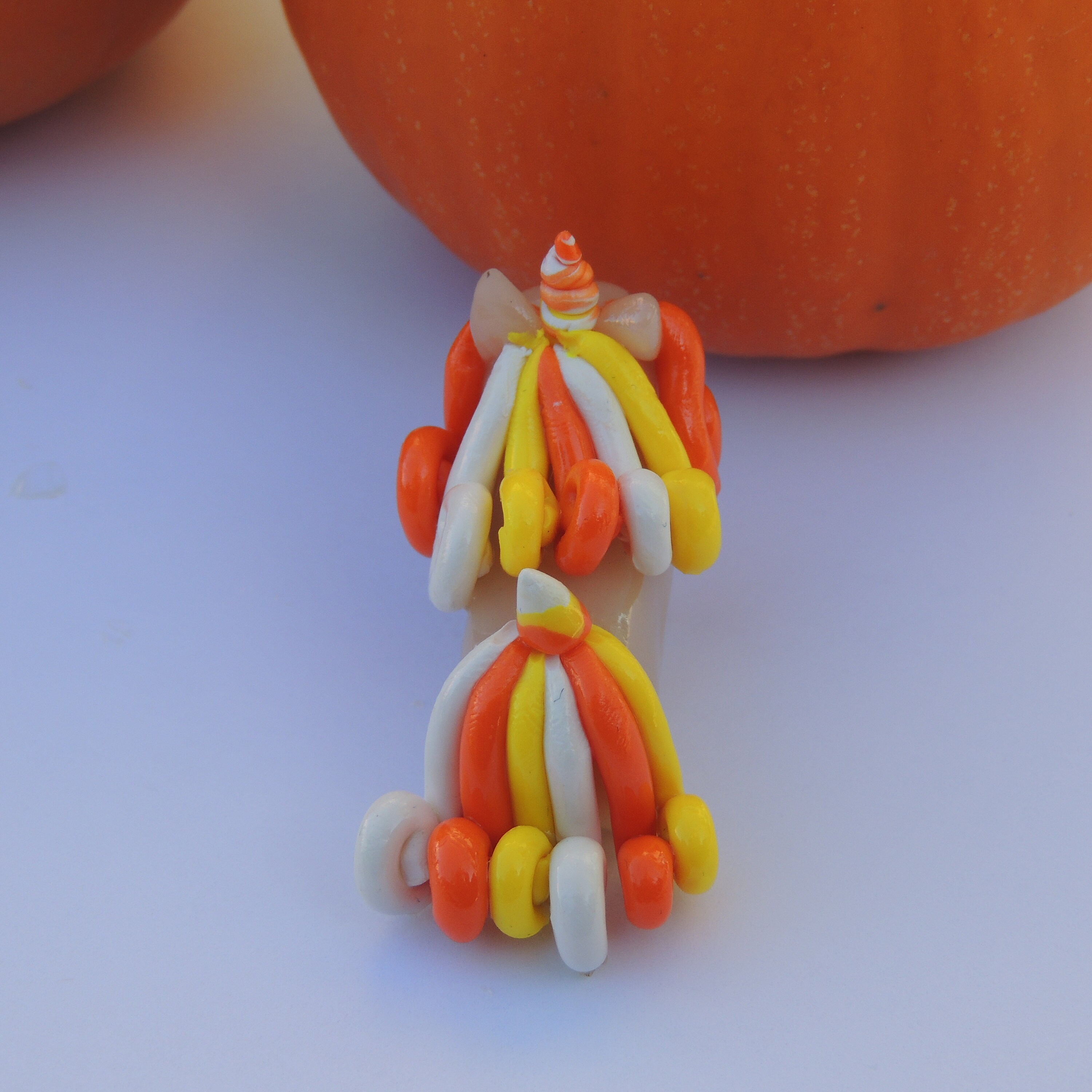 Tiny Candy Corn Unicorn // Unicorn figurine // Unicorn pet // Etsy