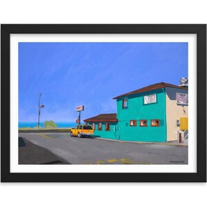 California Highway 1– Art Print–Ocean View–Ocean Art–Wall Art–Wall Decor–Davenport–Brightly Colored Print–Santa Cruz Art