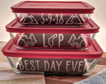 Custom Etched Pyrex Baking Dish Set (2-QT & 3-QT)