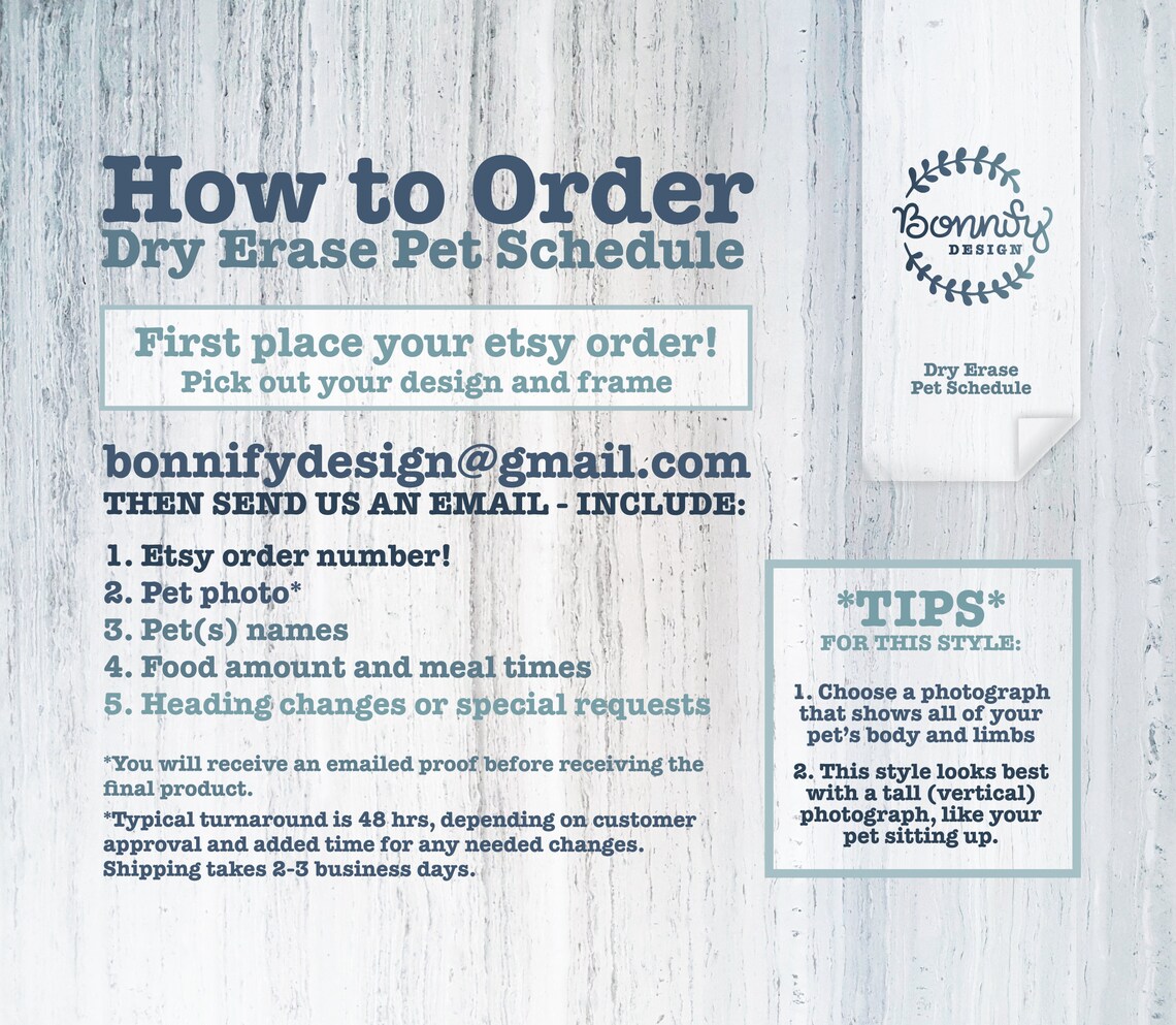 Custom Dry Erase Board for Dogs, Pet Portrait, Dog Organizer, Pet