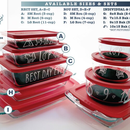 2PC Set [3 Qt + 2 Qt] Custom Etched Glass Dish, Personalized Pyrex Dish, Personalized Casserole, Baking Dish, shops Personalized Gift