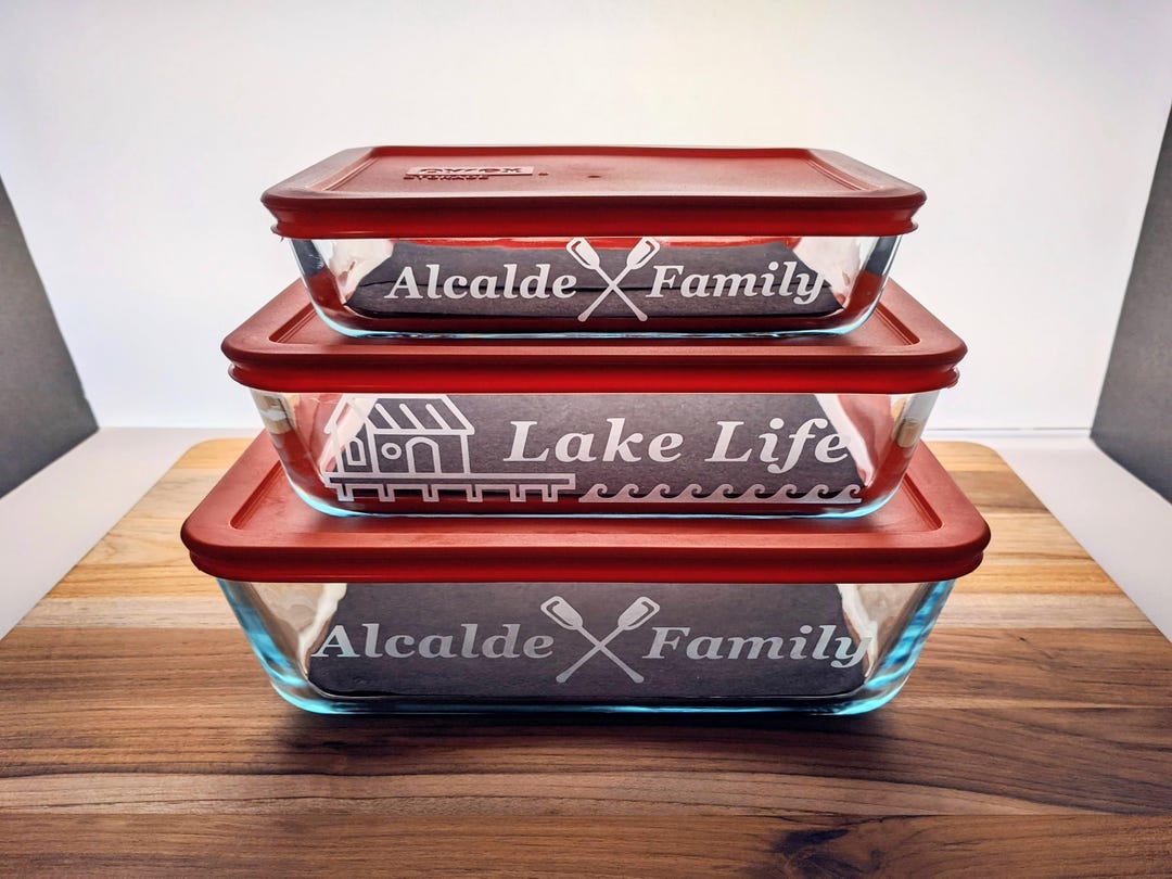 Custom Etched Pyrex Dish Set, Personalized Glass Baking Pan - Etsy