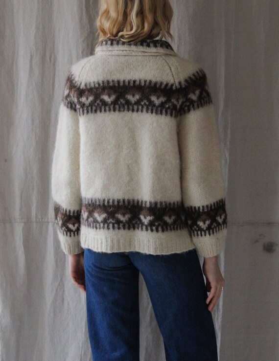 1970s Wool Hand Knit Cardigan Sweater - image 4
