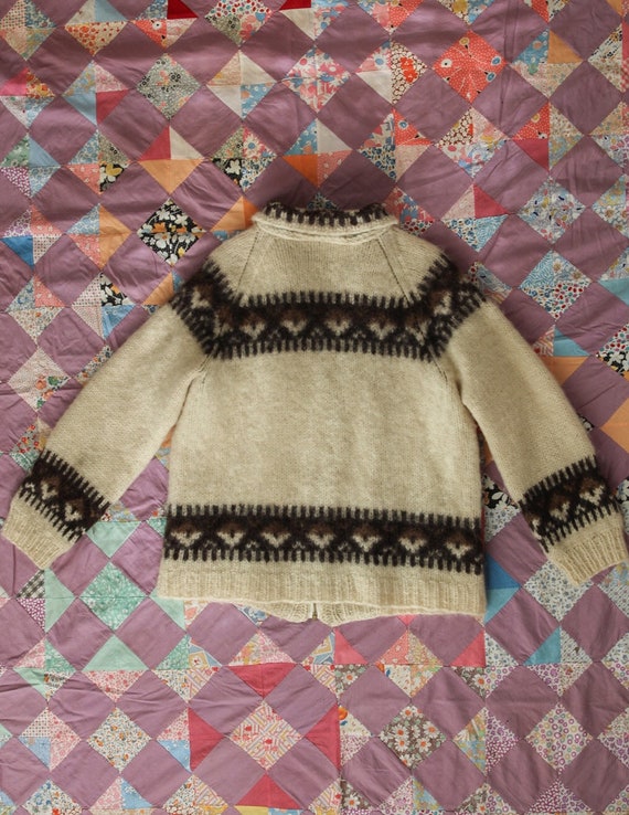 1970s Wool Hand Knit Cardigan Sweater - image 8