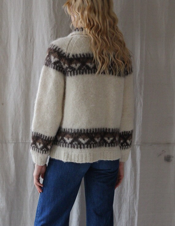 1970s Wool Hand Knit Cardigan Sweater - image 3