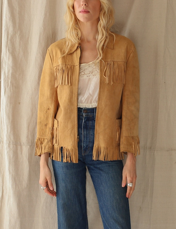 1940s/1950s Buckskin Suede Fringe Jacket
