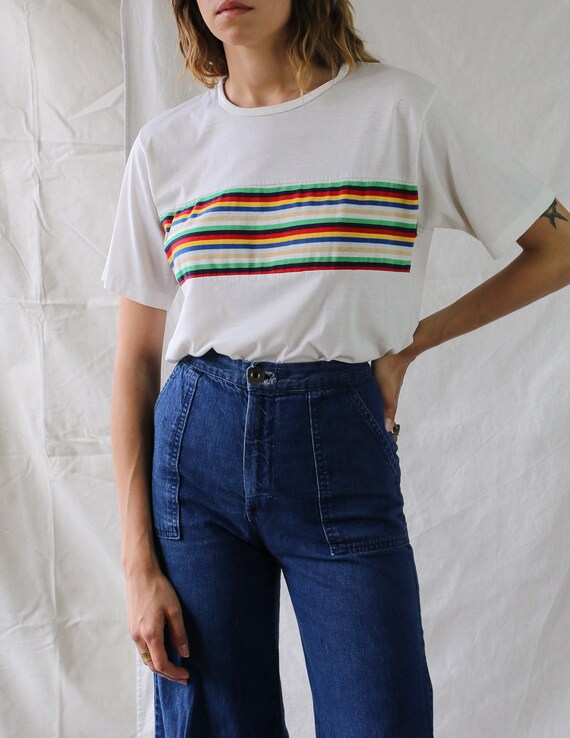 1970s Stripe Detail T-shirt - image 3