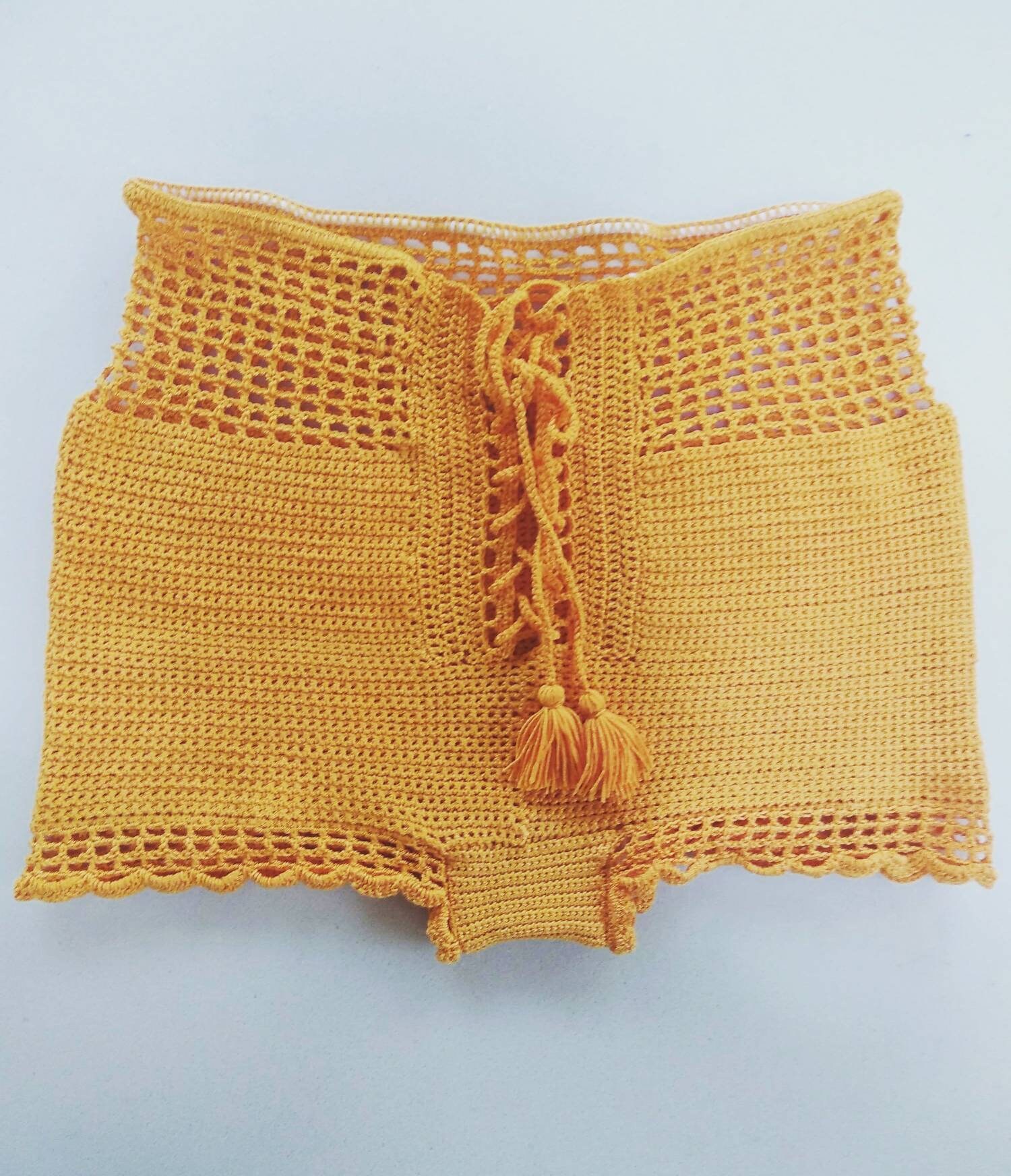 Kira Crochet Bikini Bottom Boho Knitted Swimsuit Honeymoon | Etsy
