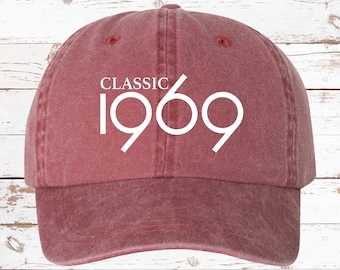 TOP LEVEL APPAREL Vintage 1970 50th Birthday Embroidered Low Profile Unstructured Pigment Dyed Unisex Baseball Dad Hat