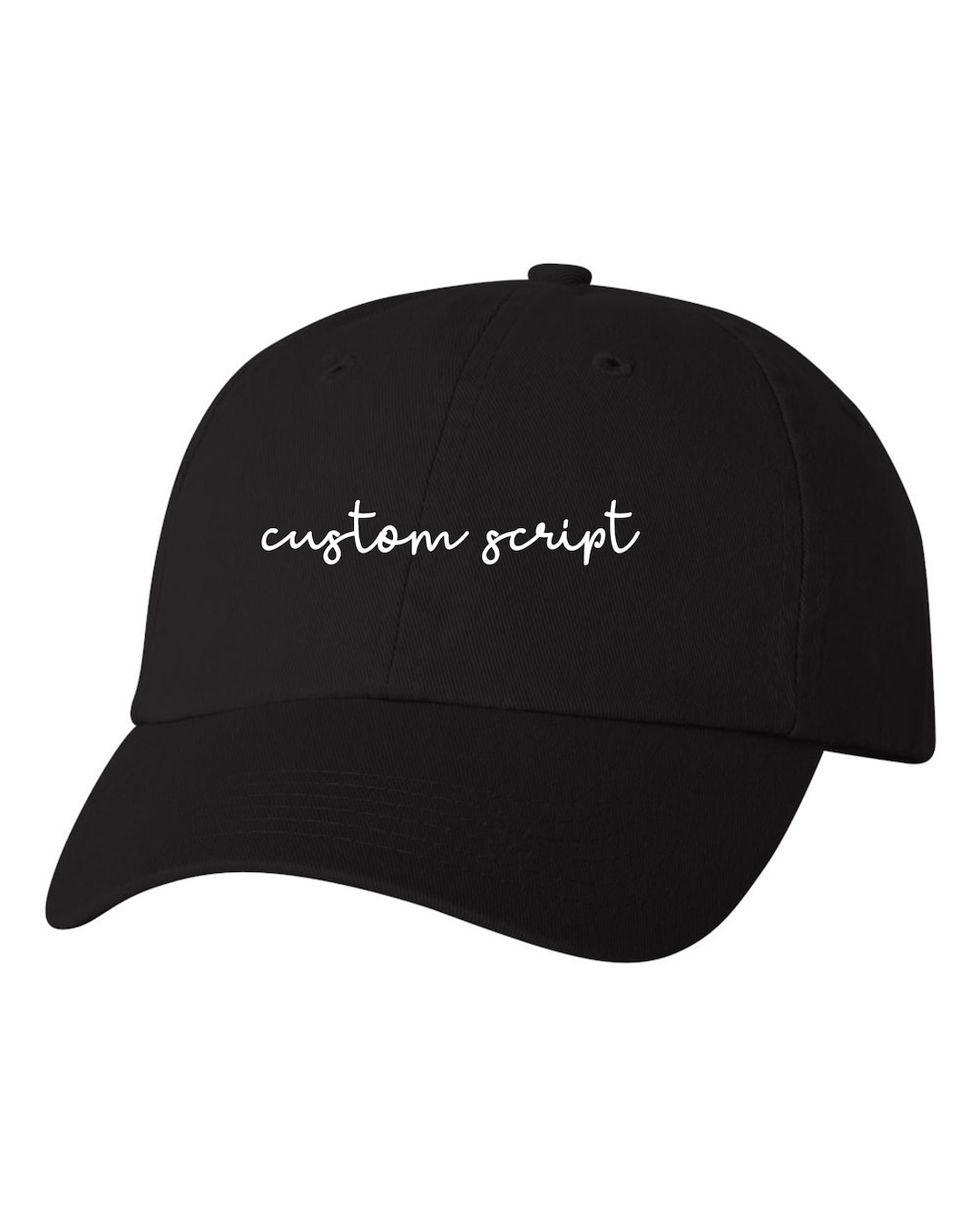 Baseball Cap Script Custom Script Text Dad Hat Baseball Cap Unstructured, Custom Hat ...