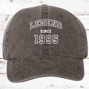 30th Birthday, Legend Since 1995 Pigment Dyed Unstructured Baseball Cap, 30th Bday, Gift For 30th, 30th Bday Gift, 30th bday hat More Colors