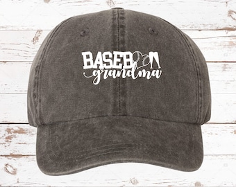 Baseball Grandma Pigment Dyed Unstructured Baseball Cap, Baseball Grandma, Game Day Hat, Baseball Game Day Hat Baseball Grandma More Colors!