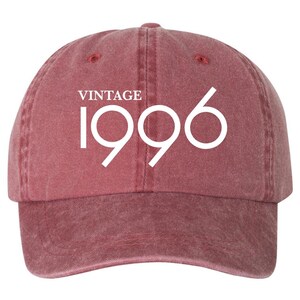 Vintage 1996 Retro 30th Birthday Dad Hat, Pigment Dyed Unstructured Baseball Cap, 30th Bday, Gift For 30th, Gift For Her,  Gift For Him