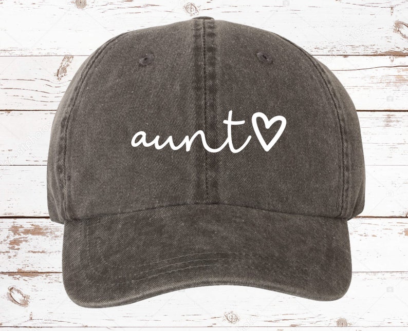 Aunt Heart Script Dad Hat Pigment Dyed Unstructured Baseball Etsy