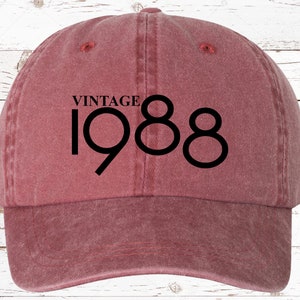 Vintage 1988 31st Birthday Dad Hat, Pigment Dyed Unstructured Baseball Cap, 31st Bday, Gift For 31st, Gift For Her, Tons Of Color Options image 1