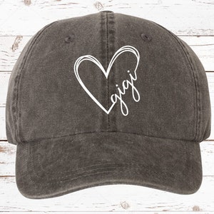 Gigi HEART EMBROIDERED Dad Hat, Pigment Dyed Unstructured Baseball Cap, Gigi Hat, Gift For Gigi, Gigi Life, Gigi Heart, Gift for Gigi
