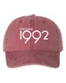 Vintage 1992 Retro 30th Birthday Dad Hat, Pigment Dyed Unstructured Baseball Cap, 30th Bday, Gift For 30th, Gift For Her,  Gift For Him 