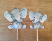 Elephant Cake Topper Baby Shower Decor Cake Nursery Centerpiece