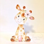 Girl Giraffe Baby Shower Decor Stand Up Safari Animals Nursery Etsy