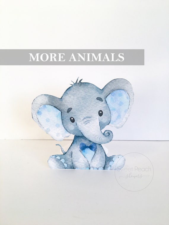 Safari Baby Shower Decor Bow Tie Centerpieces Nursery Giraffe Elephant Lion Panda Monkey Zebra Rhino Snake Boy Stand Up Table Decoration Il_570xn