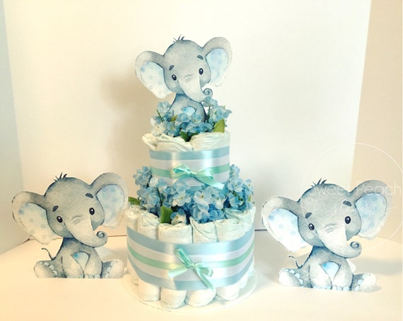 baby boy shower elephant centerpieces