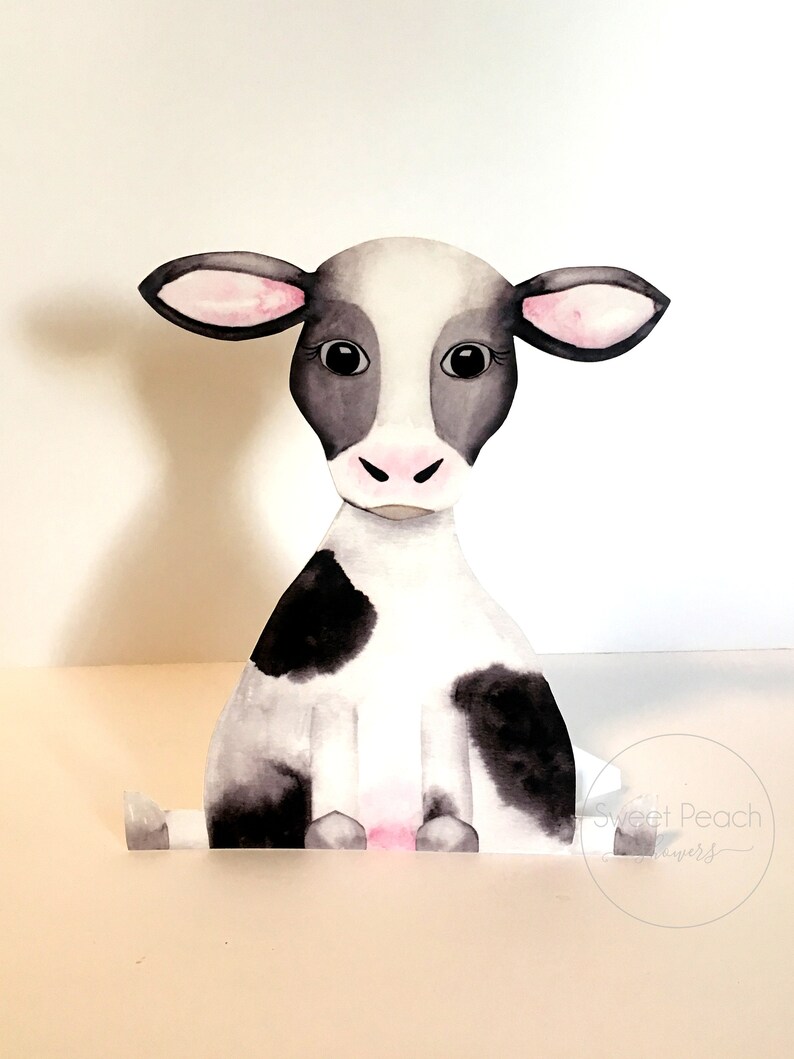 Cow Farm Baby Shower Stand up Decor Stand Ups Animals Farms Etsy