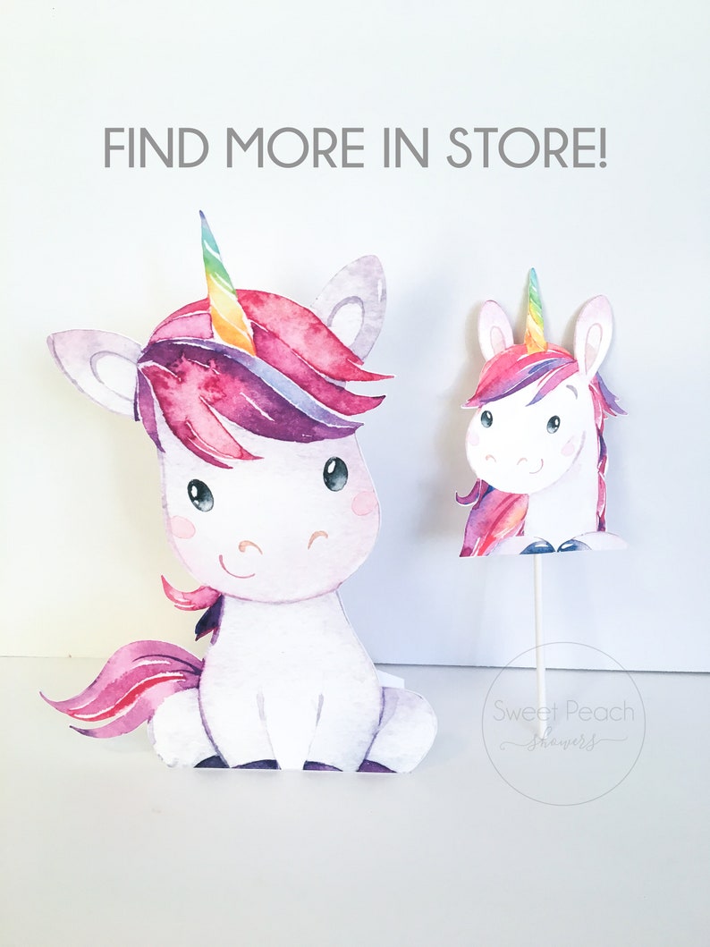 Unicorn Birthday Baby Shower Decor Stand up Unicorns Rainbows Etsy